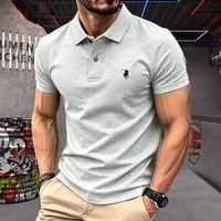 Polo homme 100 % coton pur, marque haut de gamme 2026, manches courtes, broderie poney, mode été, luxe, haut de golf, t-shirt décontracté 4