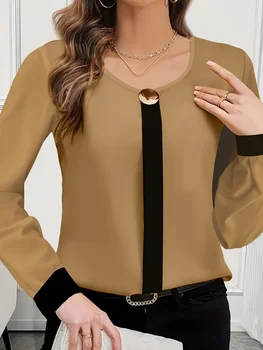 Temperament Loose Woman Shirt Fashion Casual Blouse Elegant long Sleeve Woman Shirt Holiday Weekend Top 1