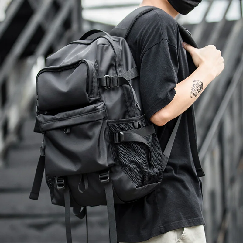 

Men's Backpack Large Capacity Outdoor Travel Trendy Black Computer Bag