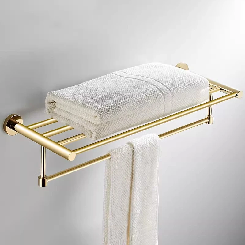 Rvs Vaste Bad Handdoek Houder Badkamer Handdoek Bar Wandmontage Handdoek Hanger Enkele Haak Dual Handdoek Rekken 55/40 CM Sliver 40 cm