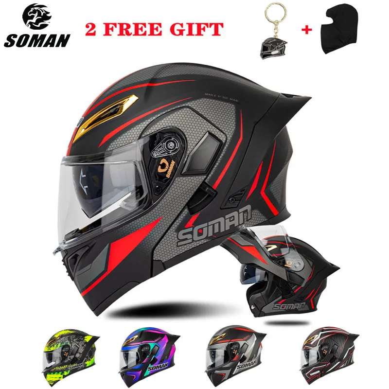 

Racing Motorcycle Helmet Full Face DOT Approved Cascos Para Moto Integral Unisex with Two Gifts Safety Open Face Bicycle