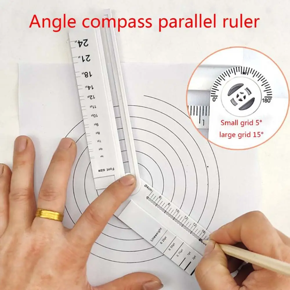 Plastic Student 30cm Angle Protractor Rectangle Ruler Compass parallel Ruler Drawing Tool