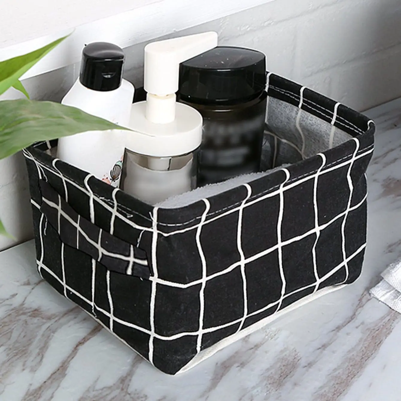 1PC fabric with portable printed storage basket 2