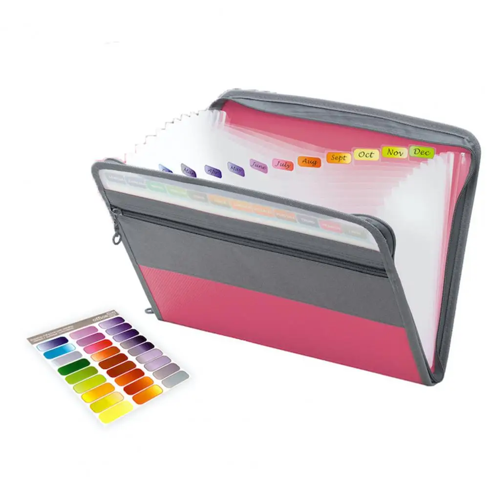 Item Storage 4 Colors Expanding File Folder Document Accordion Folder for School