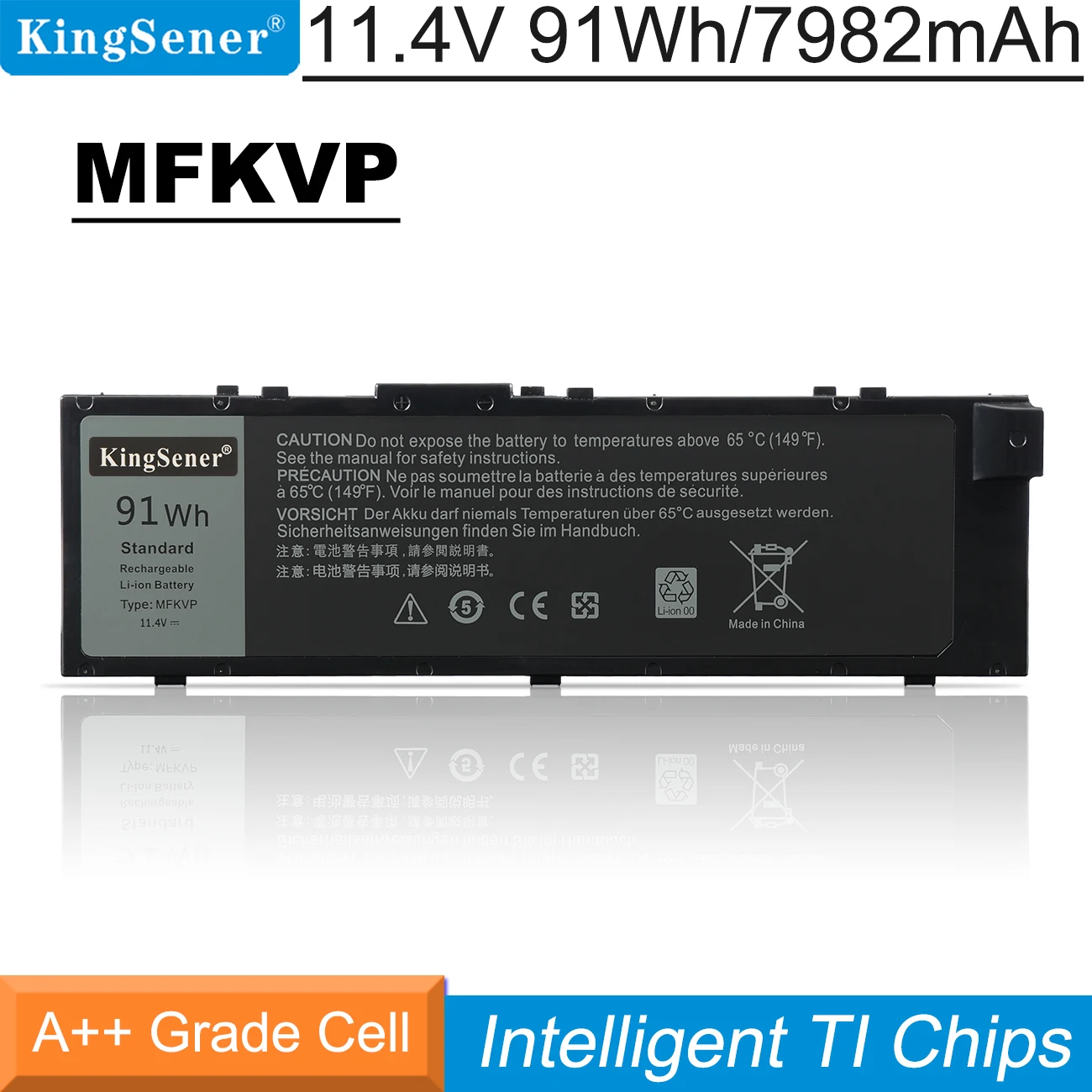 Kingsener 91wh Mfkvp Bateria do Portátil para Dell Precision 7510 7710 M7710 7720 7520 451-bbsb 451-bbsf 1g9vm M28dh 11.4v