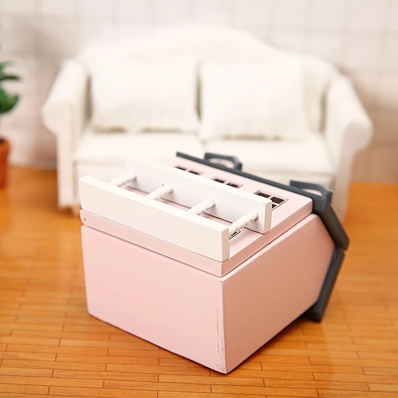 Mini Furniture Sofa Pink Blue Wall Grey Top Cute Pocket Villa Small House Set Doll House Accessories