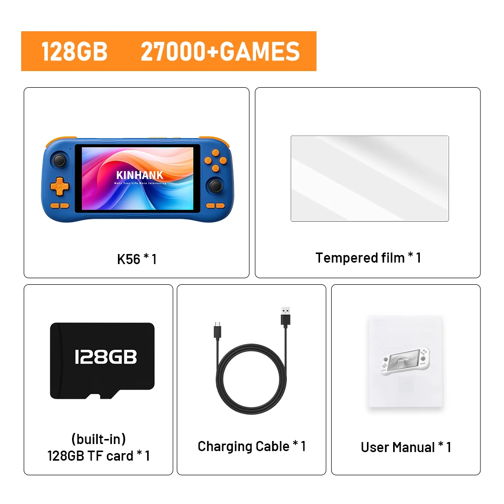 KINHANK K56 + 64gbマイクロSD 中華エミュレーターゲーム機 KINHANK