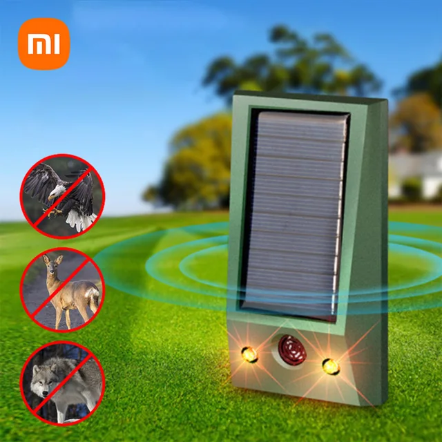Xiaomi Napelemes Ultrahangos Elektronikus Madárriasztó Ip66 Vízálló Galamb Visszatartó Erõs Led Villogó Kártevõkert Vezérlés