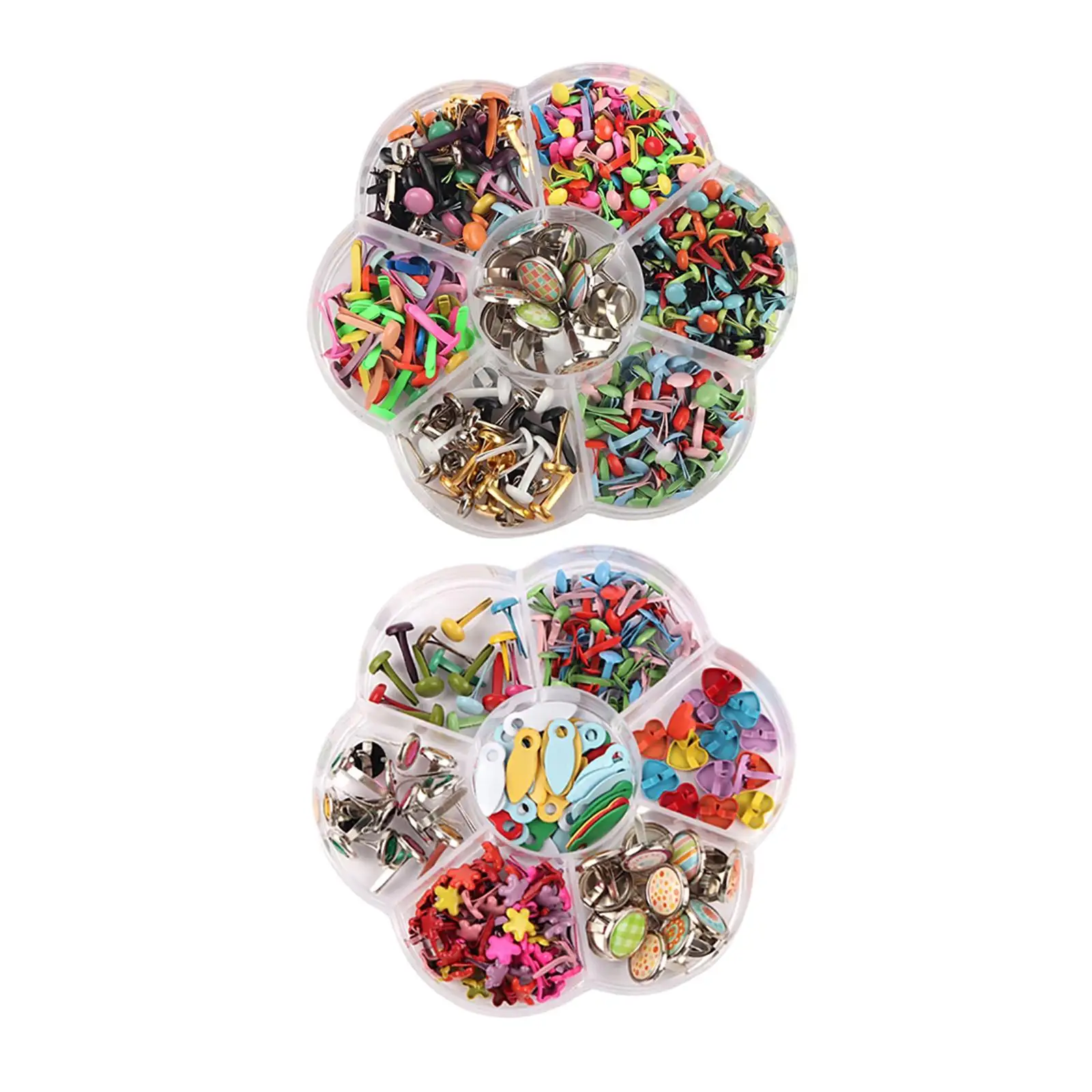 200 Pieces Paper Fasteners Brads, Multi Color Mini Brads Round Fasteners With 200 Pieces Silver Washers And Single Hole Metal Punch Pliers, Metal Paper Brads For Craft, Scrapbooking, DIY Supplies