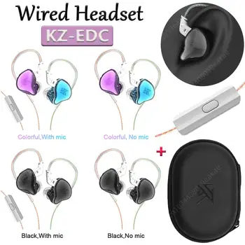 KZ EDC-Écouteurs intra-auriculaires avec microphone, écouteurs filaires, suppression du bruit HiFi, 3.5mm, sport, musique, jeu, moniteur, casque 1