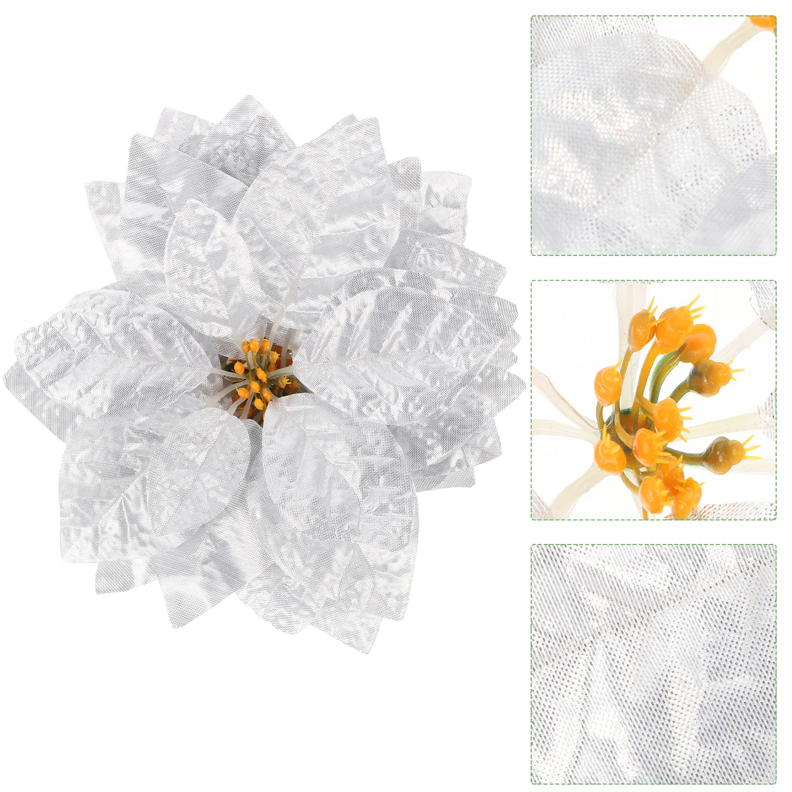 

28 Pcs Imitation Poinsettia Faux Florals Xmas Decorations Christmas Fireplace Decors Plastic Flowers Fake