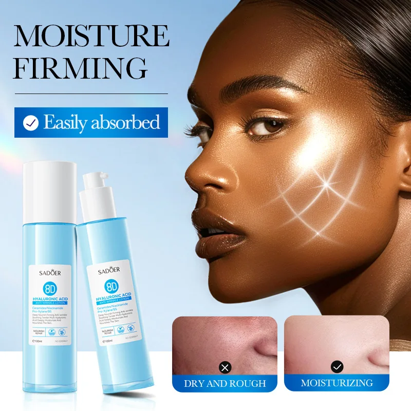100ML Hyaluronic Acid Moisturizing Lotion Anti-wrinkle Face Cream Shrink Pores Brightening Lifting Facial Skin Care products