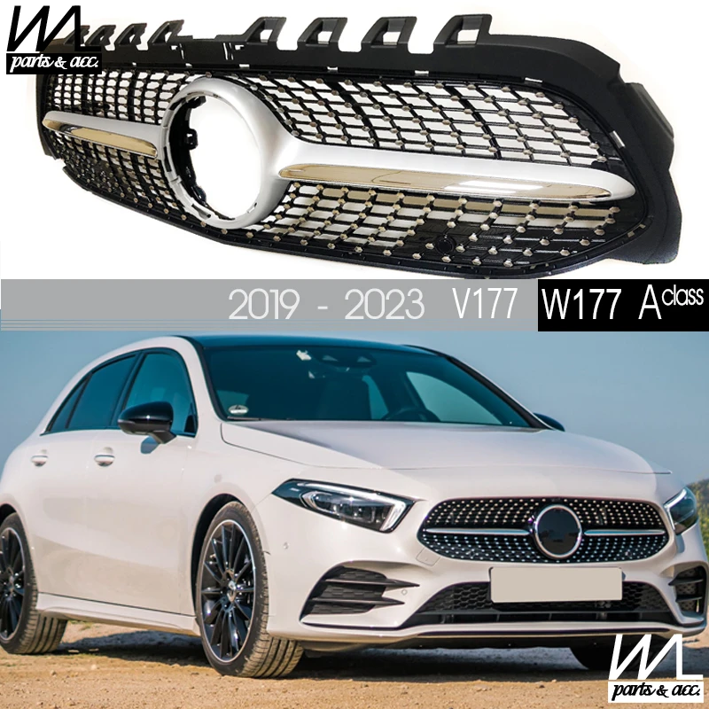 W177 Front Bumper Grille Diamonds Radiator Grill For Mercedes Aclass
