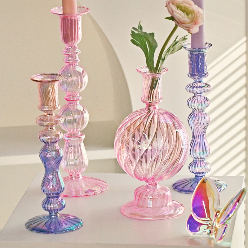 Floriddle Taper Candle Holders: Elegant Glass Candlesticks for Home Decor,  Wedding Decorations, and More