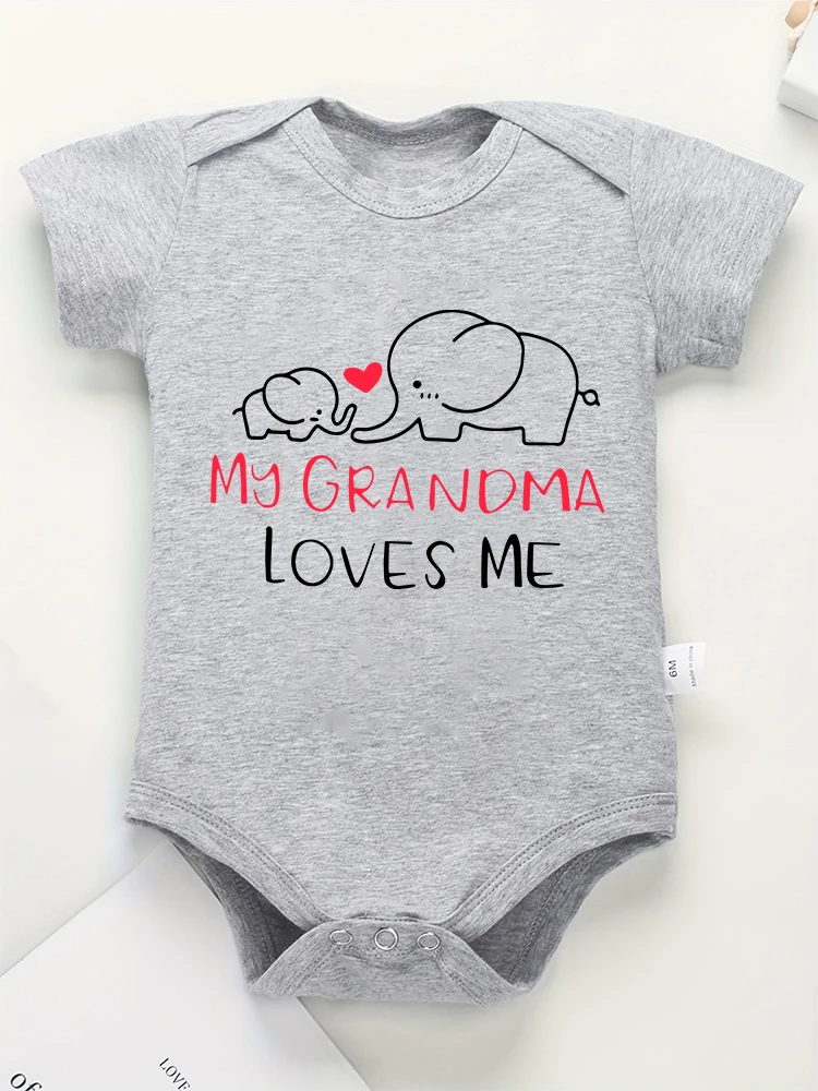 My Grandma Loves Me Fine Gift Newborn Clothes Kawaii Harajuku Fashion Baby Onesie for Boy and Girl Summer High Quality Cotton 4