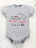 My Grandma Loves Me Fine Gift Newborn Clothes Kawaii Harajuku Fashion Baby Onesie for Boy and Girl Summer High Quality Cotton 4