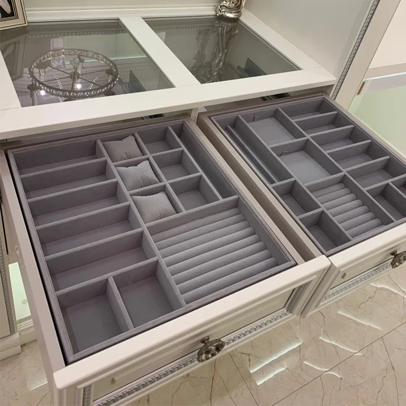 Velvet Jewelry Display Tray Case Stackable Exquisite Jewellery Holder Portable Ring Earrings Necklace Organizer Box Hot Sales