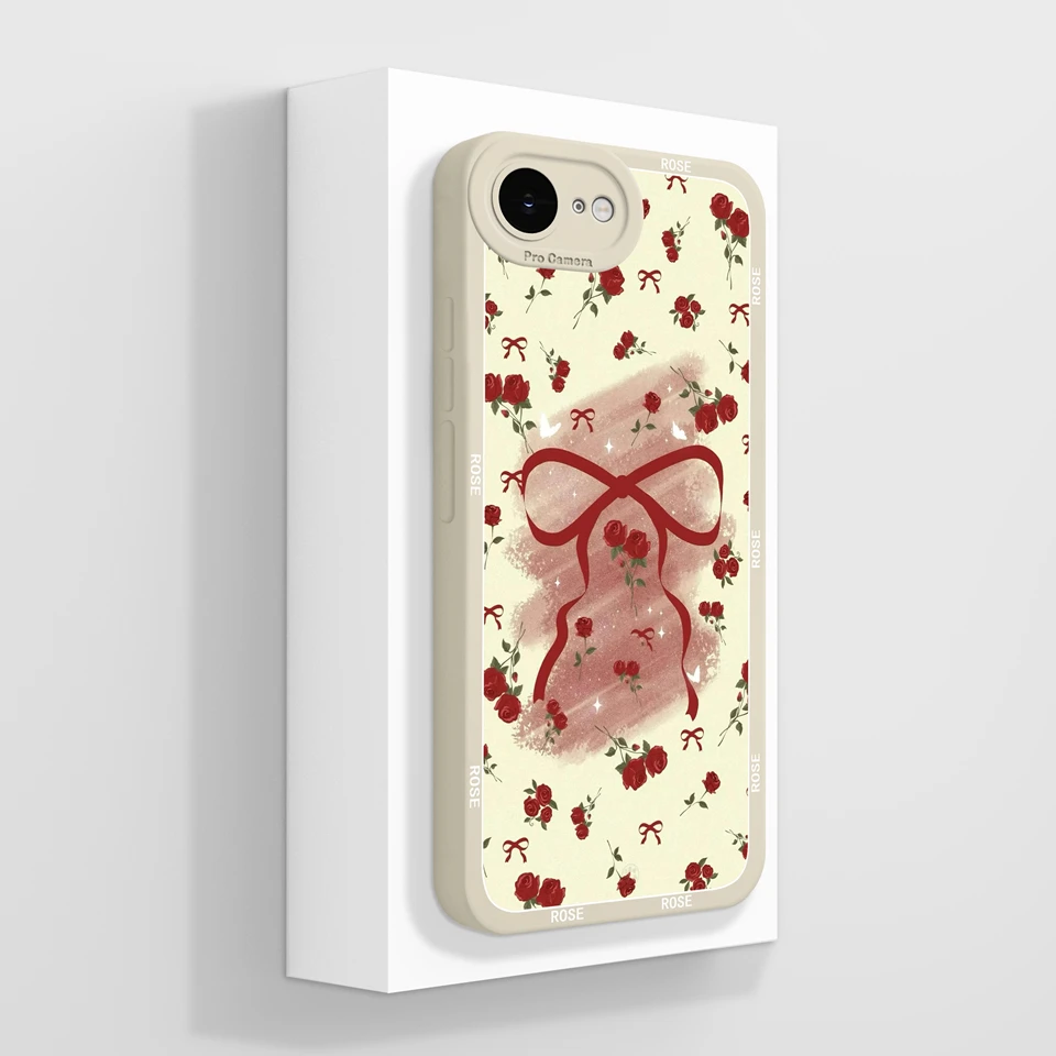 Elegant Floral Butterfly Design Soft Liquid Silicone Non-Slip Back Cover