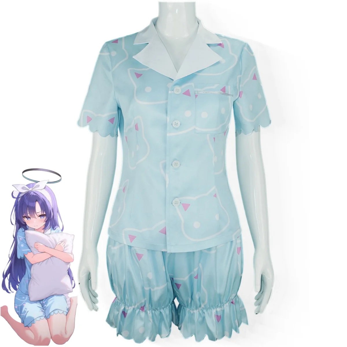 Blue Archive: Hayase Yuuka | Blue Outsuit Cosplay Costume Set 33 Blue Archive Hayase Yuuka Millennium Science Academy School Uniform Cosplay Costume