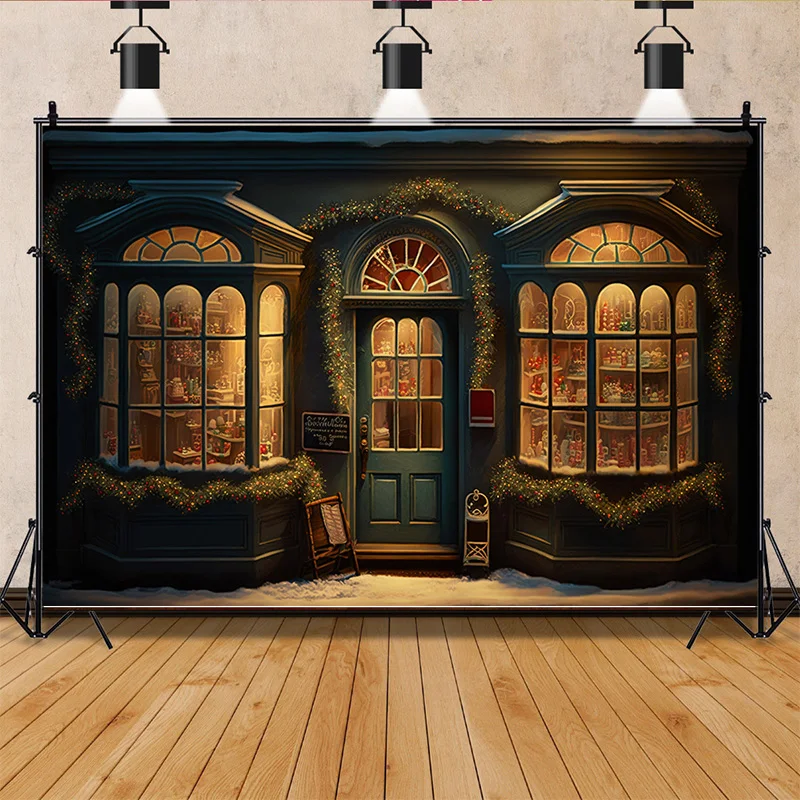 

SHENGYONGBAO Christmas Day Indoor Photography Backdrops Living Room Restaurant Exterior Wall Photo Studio Background Props QS-68