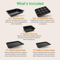 Bakeware Sets 10 Piece Non-stick Bakeware Set - Carbon Steel Baking Tray Set, Suitable for Oven, Refrigerator & Freezer 2