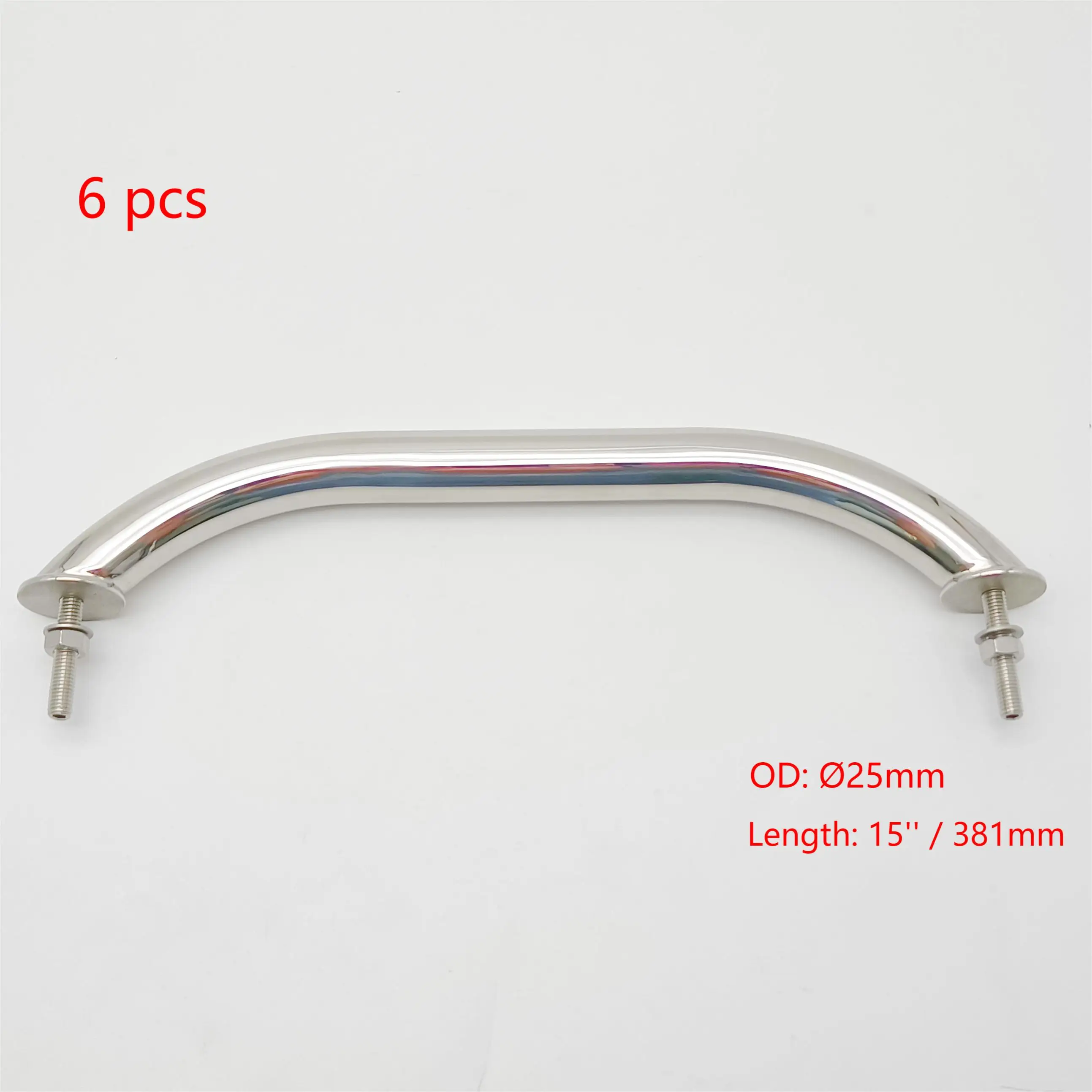 6 PCS  381mm (15 Inch) Handrail Handle Stainless Steel Grab Rail Handle Boat Mirror Polished aisi 440c stainless steel ball 1 5mm 1 588mm 2mm 2 381mm 3 969mm grade 10 high precision solid bearing balls