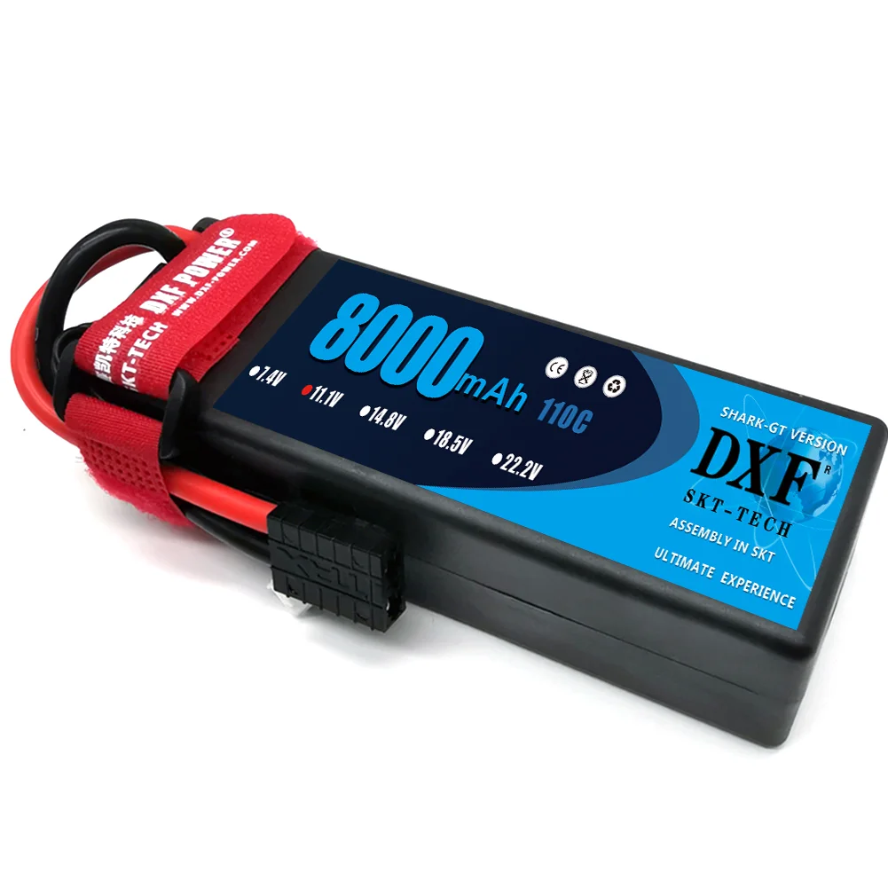 

DXF 8000MAH 110C 11.1V 3S Lipo Battery XT60 Plug for RC Racing Drone