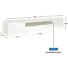 TV Console, Television Stands 78" Long White 70 Inch TV Stand with LED Lights, 3 Storage Cabinets Soundbar Shelf 90 Inch TVs 3