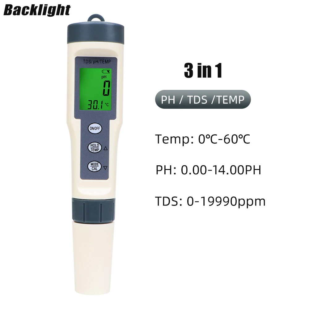 4 in 1 ph meter ph/tds/ec/temperatur messer digitaler wasser qualitäts monitor tester für becken trinkwasser aquarien – Detail 3
