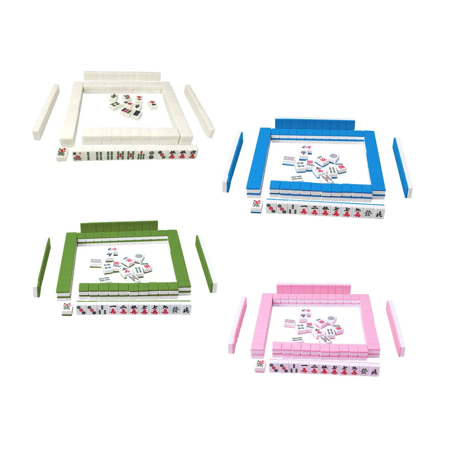 144Pcs Mini Mahjong Tiles Leisure Time Table Game Chinese Version Game Set