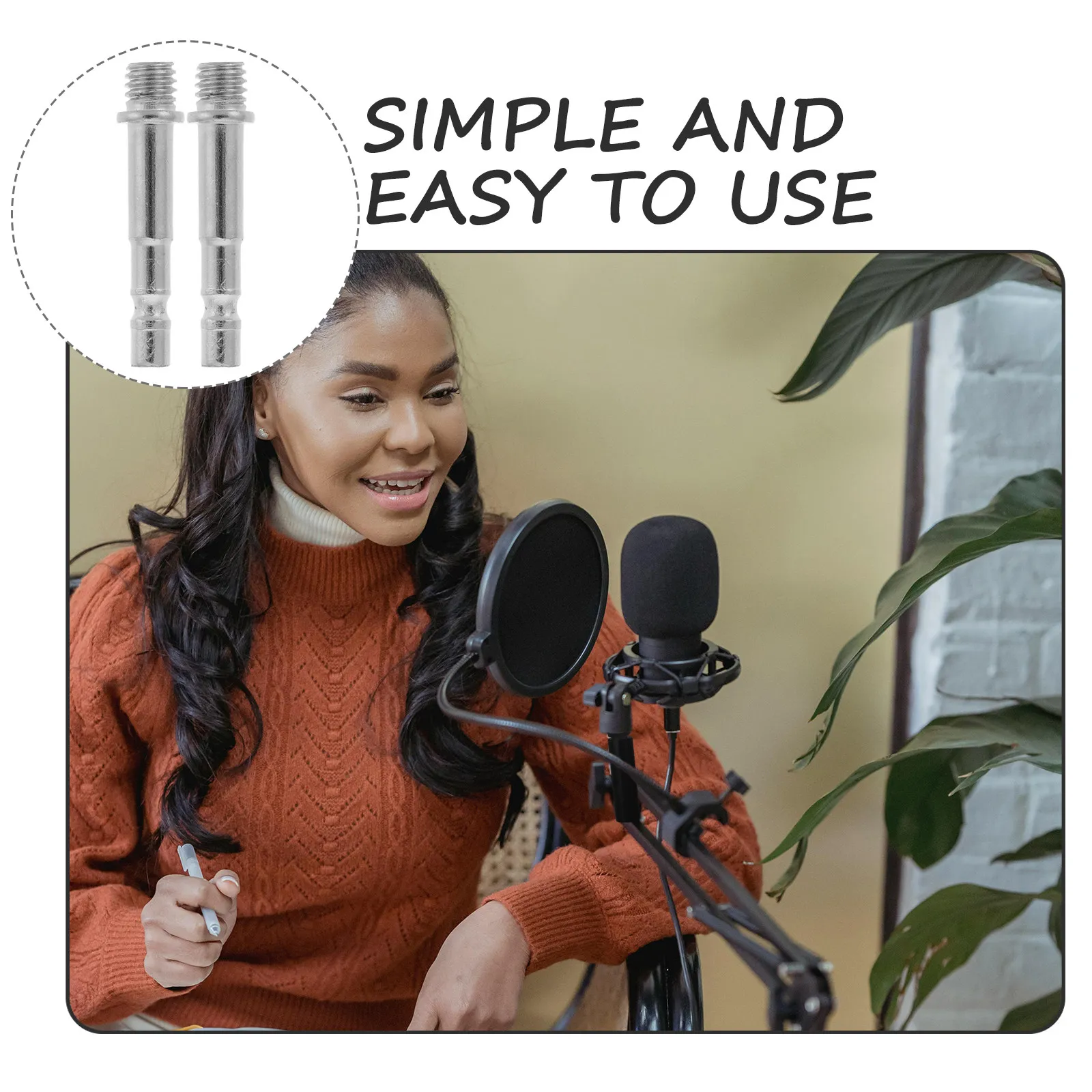 4Pcs 마이크 스탠드 교체 어댑터 금속 스레드 나사 마이크 암 커넥터 익스텐더 전문 마이크 스탠드 액세서리