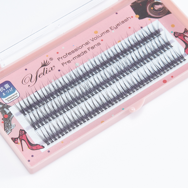 Yelix A/M Shape Professional Makeup Individual Lashes Cluster spikes lash wispy premade russian Natural Fluffy false eyelashes