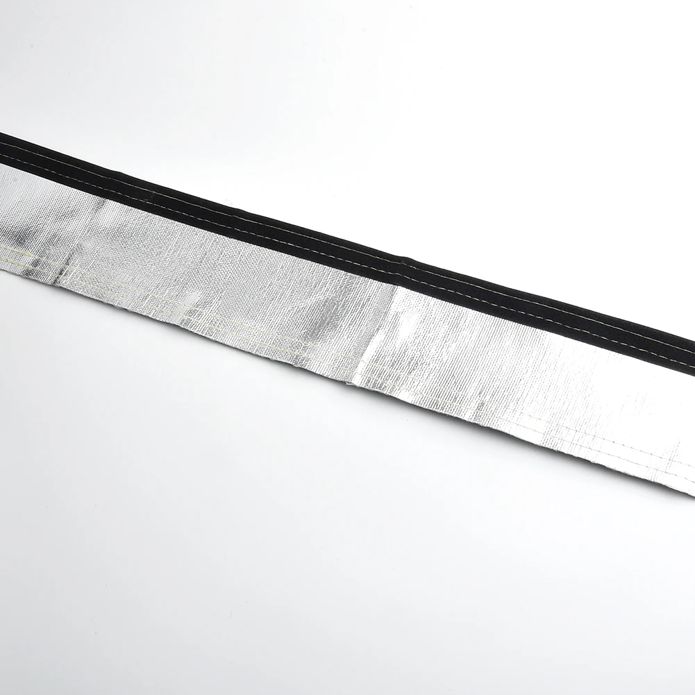 Metal Heat Shield Sleeve Insulated Wire Hose Cover Wrap Loom Tube (2FtX4.2") Sound Heat Insulation Cotton Auto Interior Accessory
