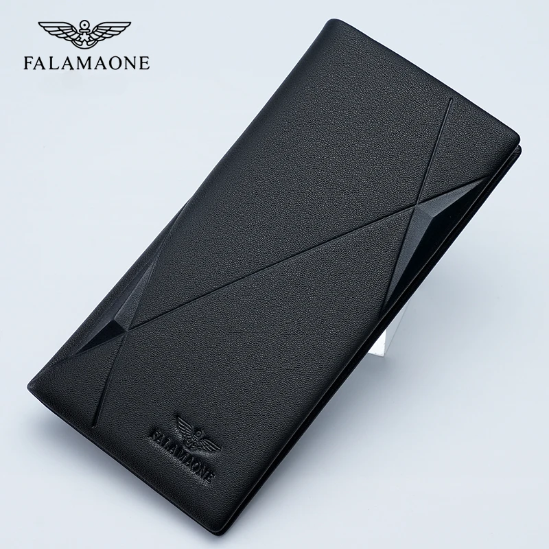 FALAMAONE Men's Wallet Purse Cowhide Genuine Leather Material Fashion Luxury Designer Trend 2024 Gifts Husband Boyfriend QB2119