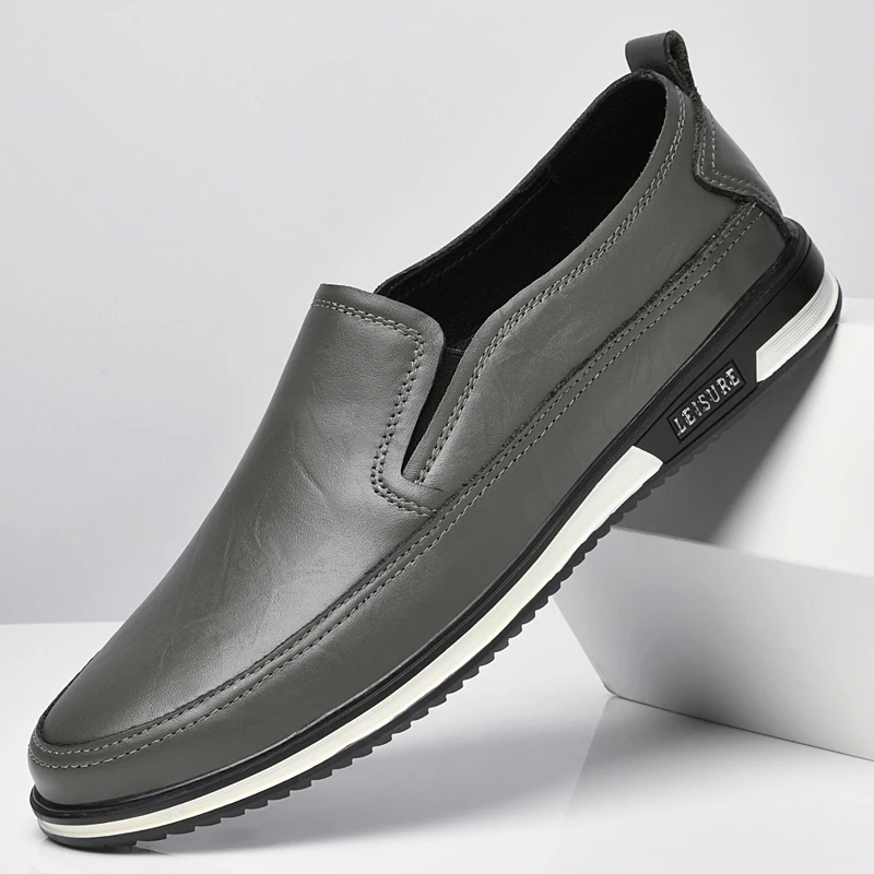 Spring Men Fashionable Comfortable Legged Casual Leather Shoes Classic Styles Business Casual Sports