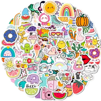 100 pezzi adesivo carino Kawaii Vsco estetica live per bambini adesivo colorato laptop fai da te bottiglie d'acqua telefoni adesivi decorativi