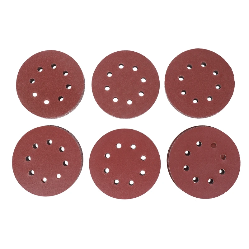 

New 60PCS 5 Inch Sanding Discs Sandpaper Assorted 60 80 120 180 240 320 Grits For Power Random Track Sanders