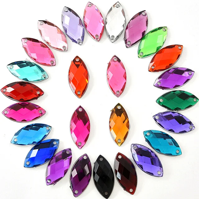 Acrylic Horse Eye Glitter Sew On Rhinestones Bulk Sewing Rhinestones Sewing Accessories стразы Strass Diamond DIY 액세서리 Crystals