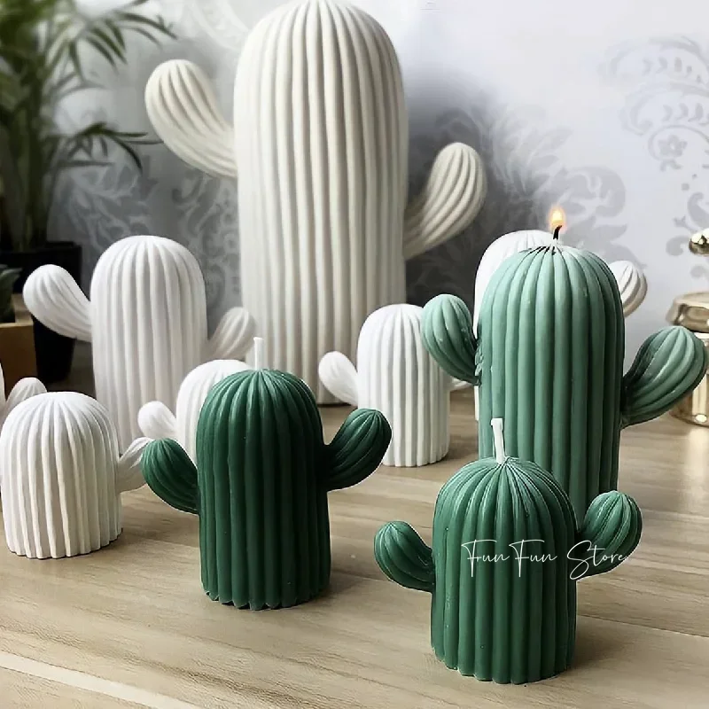 Cactus Scented Candle Silicone Mold DIY Simulation Succulent Ornaments Plaster Silicone Mold Home Decor Crafts Making Tools