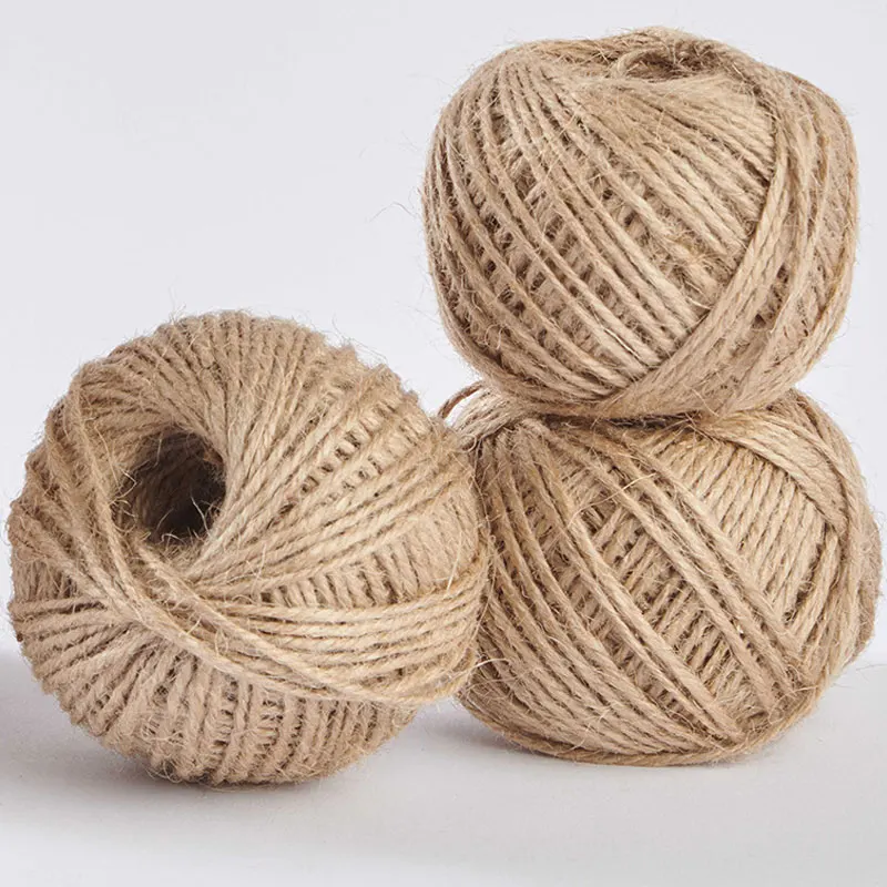 50/100Meters Jute Rope Roll Natural Vintage Christmas Gift Wrapping Cord Wedding Home Decoration Birthday Party DIY Crafts