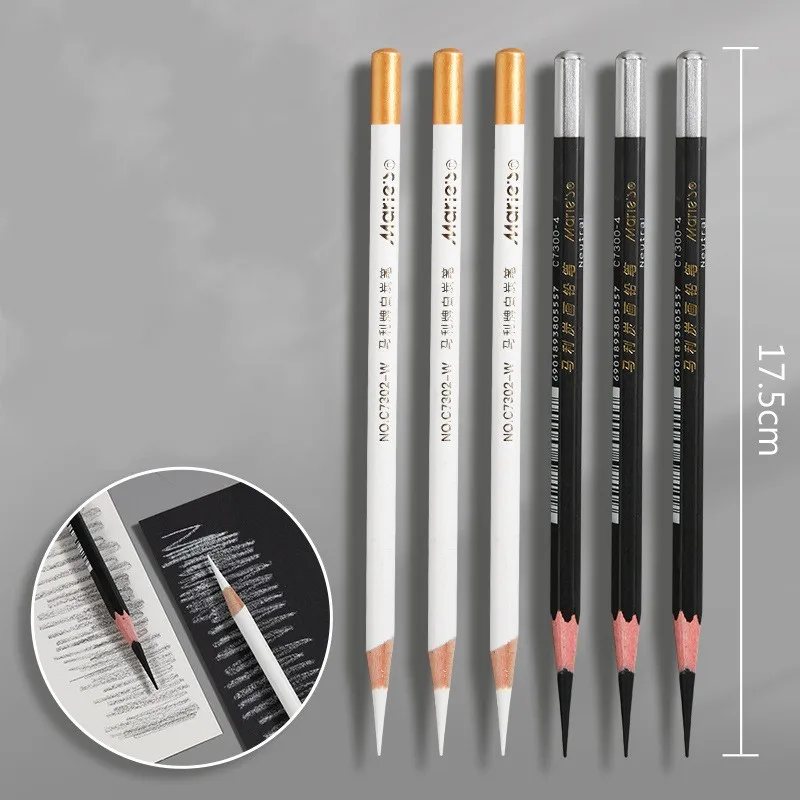 White Pencils Professional Drawing  White Professional Charcoal Pencil - 3  Pcs/pack - Aliexpress