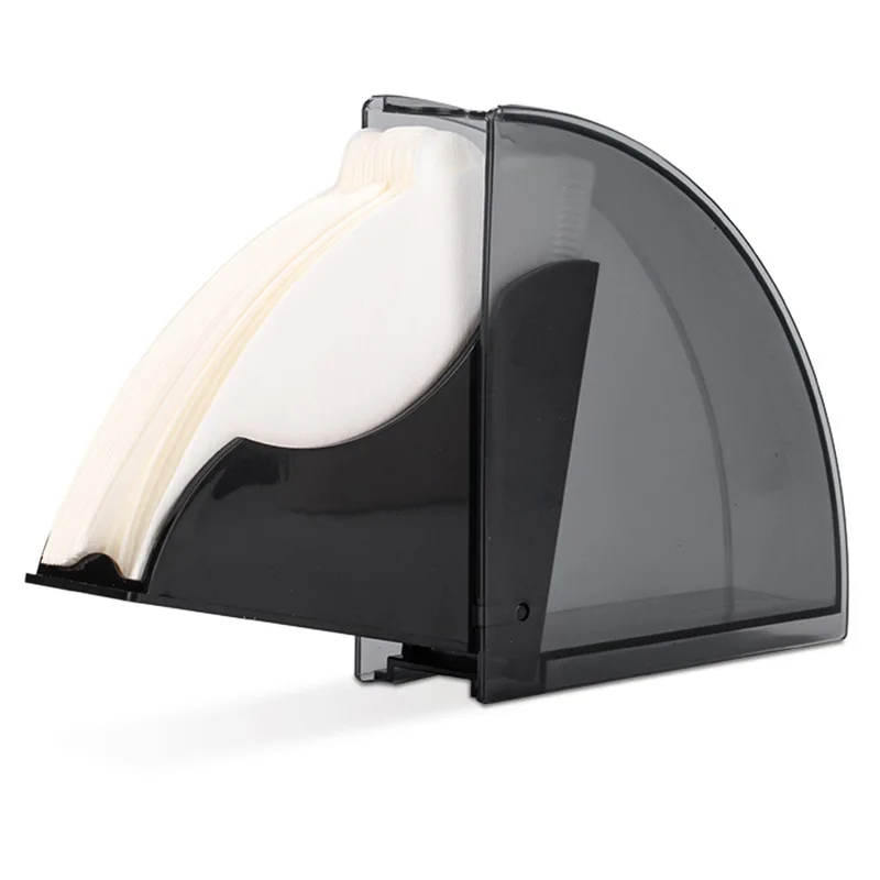 Acrylic Coffee Filter Holder with Lid - Damp-Proof Paper Dispenser and Storage Organizer