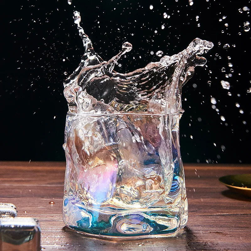 280g Whiskey Cup Drinkware Crystal Glass Beer Cup Bottle Water Creative Twisted Pattern Cups Heterogeneous Foreign Wine