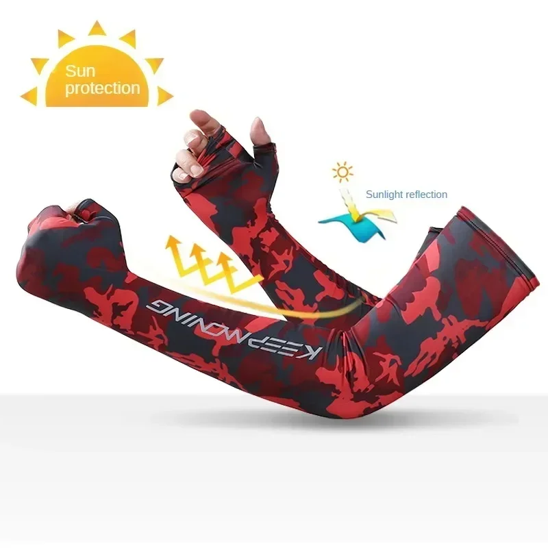 Spring Summer Sleeves Cycling Cuff for Men Sports Outdoor Camouflage Cool Glove Women Arm Sleeves Sun Protection Ice Silk Warmer sun protection sleeves cycling arm covers arm cooling sleeves bike arm sleeves