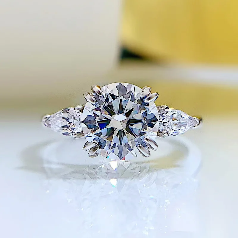 

Wedding Engagement Ring for Women Real Original 925 Sterling Silver Similar Moissanite Ring Fine Jewelry