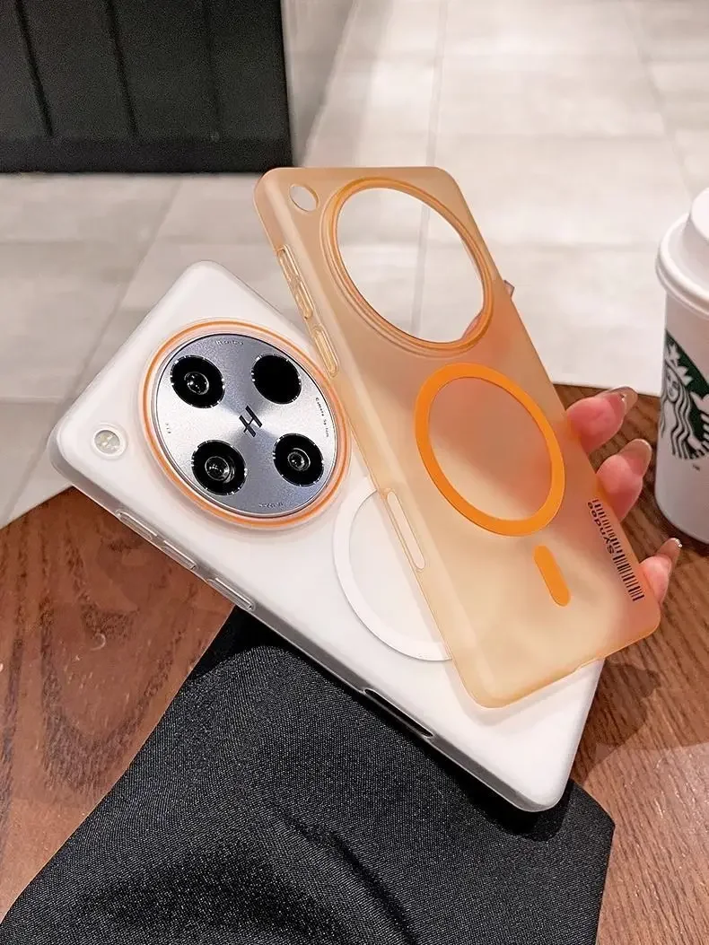 Transparent Magnetic Wireless Charging Protective Case - Hard Shell Back Cover