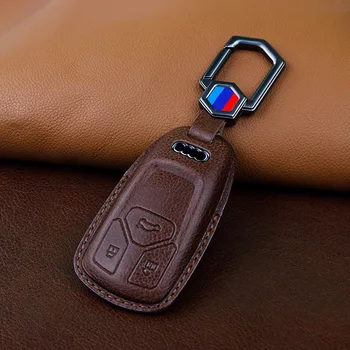 Cover chiate/telecomando per Audi A1 A3 A4 A5 A6 A7 A8 Q3 Q5 Q7 S4 S5 S6 S7 S8 R8 TT Supporto Della Protezione Fob - In Pelle fatti a mano Chiave Dell automobile Della Copertura Della Cassa Borsette Per Audi