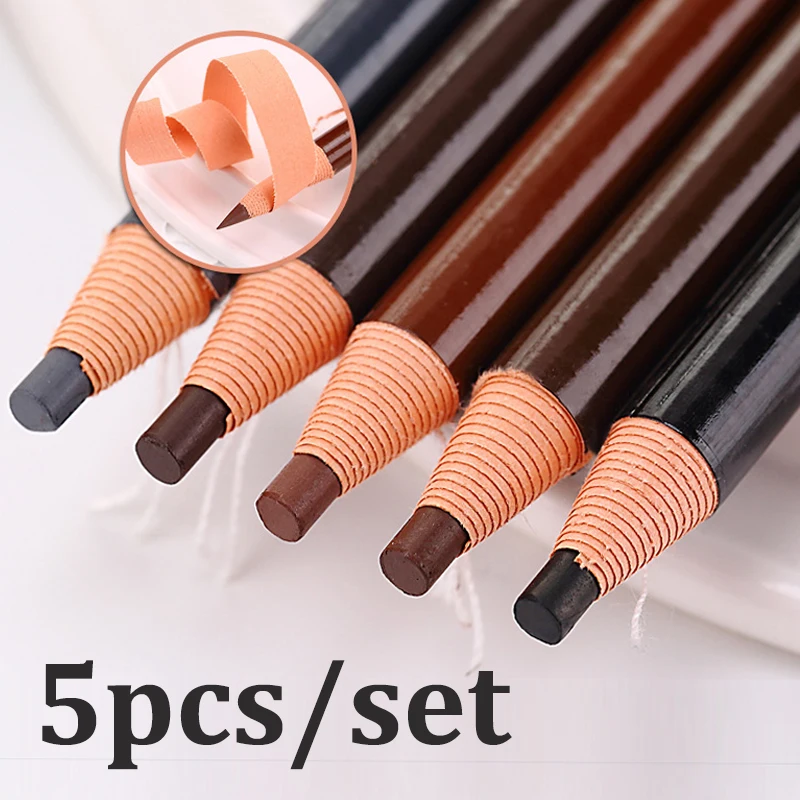 

5pcs Eyebrow Pencil Makeup Eyebrow Enhancers Cosmetic Art Waterproof Tint Stereo Types Coloured Beauty Eye Brow Pen Tattoo Tool