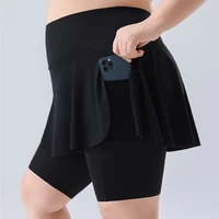 Plus Size Yoga Skorts Women High Waisted Two Piece Look Skirt with Pockets Built in Shorts for Tennis Workout Resort Wear - Image 4