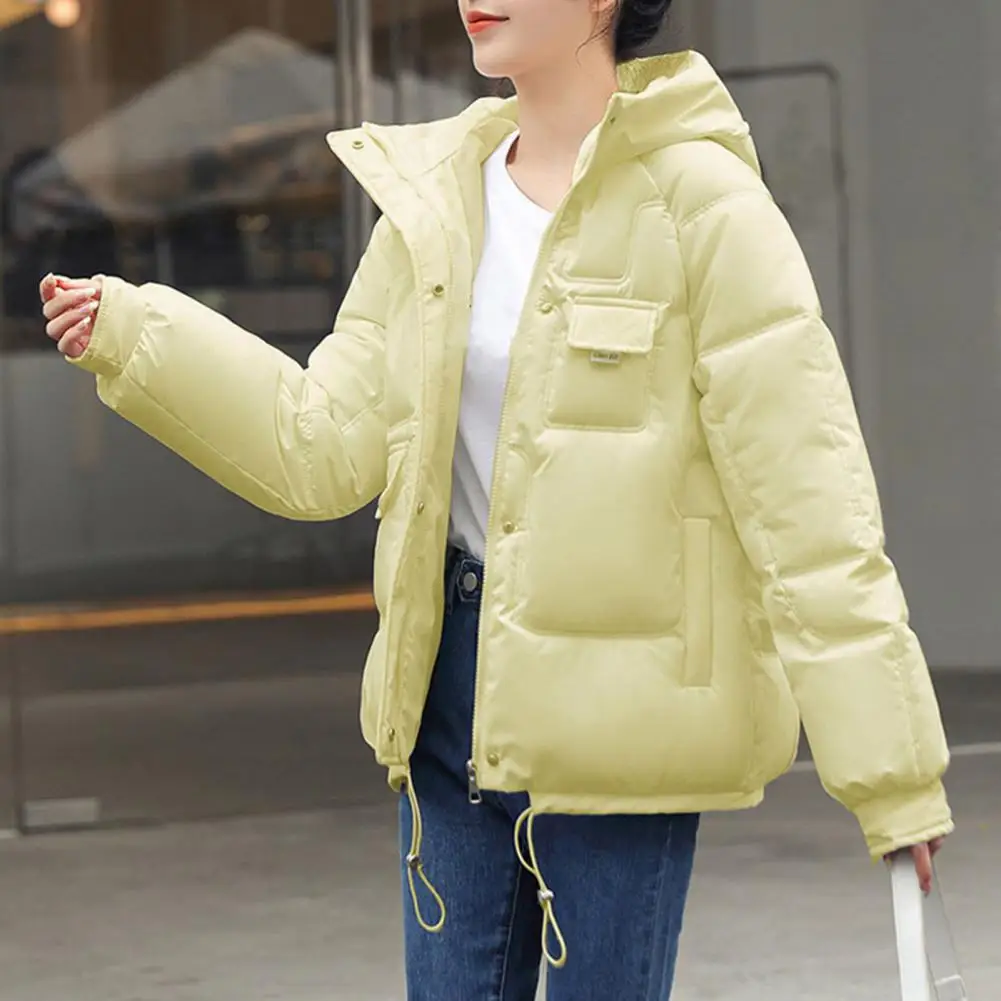 

Polyester Winter Coat Women's Winter Hooded Down Cotton Coat Windproof Thicken Overcoat Casual Loose Outwear for Indoor Outdoor